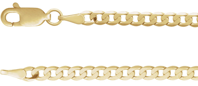 14K Gold Round Natural Diamond Bezel-Set Solitaire Curb Link Bracelet - view 3