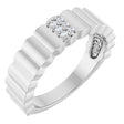 Platinum Round Natural Diamond Accented Cigar Ring