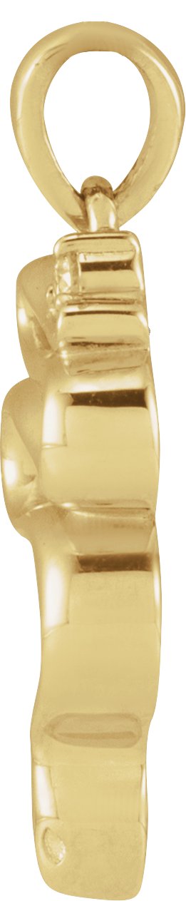 14K Gold Round Natural Diamond Accented Serpent Necklace or Pendant - Yellow Gold - view 2