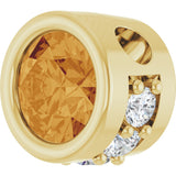 14K Gold Round Natural Citrine Accented Bezel-Set Necklace or Pendant - Yellow Gold - view 2
