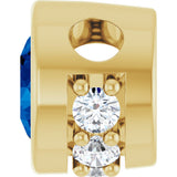 14K Gold Round Natural Blue Sapphire Accented Bezel-Set Necklace or Pendant - Yellow Gold - view 3