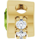 14K Gold Round Natural Peridot Accented Bezel-Set Necklace or Pendant - Yellow Gold - view 3