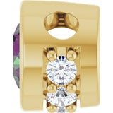 14K Gold Round Lab-Grown Alexandrite Accented Bezel-Set Necklace or Pendant - Yellow Gold - view 3
