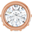 14K Gold Round Natural White Sapphire Accented Bezel-Set Necklace or Pendant - Rose Gold
