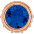 14K Gold Round Lab-Grown Blue Sapphire Accented Bezel-Set Necklace or Pendant - Rose Gold
