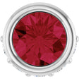 Platinum Round Natural Ruby Accented Bezel-Set Necklace or Pendant