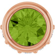 14K Gold Round Natural Peridot Accented Bezel-Set Necklace or Pendant - Rose Gold