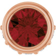 14K Gold Round Natural Mozambique Garnet Accented Bezel-Set Necklace or Pendant - Rose Gold