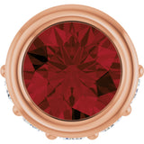 14K Gold Round Natural Mozambique Garnet Accented Bezel-Set Necklace or Pendant - Rose Gold