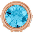 14K Gold Round Natural Aquamarine Accented Bezel-Set Necklace or Pendant - Rose Gold