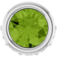 Platinum Round Natural Peridot Accented Bezel-Set Necklace or Pendant