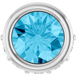 Platinum Round Natural Aquamarine Accented Bezel-Set Necklace or Pendant
