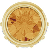 14K Gold Round Natural Citrine Accented Bezel-Set Necklace or Pendant - Yellow Gold
