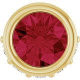 14K Gold Round Natural Ruby Accented Bezel-Set Necklace or Pendant - Yellow Gold