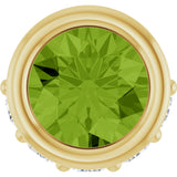 14K Gold Round Natural Peridot Accented Bezel-Set Necklace or Pendant - Yellow Gold