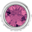 Platinum Round Natural Pink Tourmaline Accented Bezel-Set Necklace or Pendant
