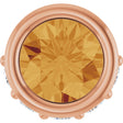 14K Gold Round Natural Citrine Accented Bezel-Set Necklace or Pendant - Rose Gold