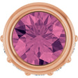 14K Gold Round Natural Pink Tourmaline Accented Bezel-Set Necklace or Pendant - Rose Gold