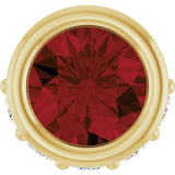 14K Gold Round Natural Mozambique Garnet Accented Bezel-Set Necklace or Pendant - Yellow Gold
