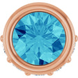 14K Gold Round Natural Blue Zircon Accented Bezel-Set Necklace or Pendant - Rose Gold