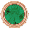 14K Gold Round Natural Emerald Accented Bezel-Set Necklace or Pendant - Rose Gold
