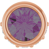14K Gold Round Lab-Grown Alexandrite Accented Bezel-Set Necklace or Pendant - Rose Gold