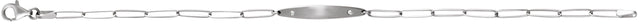 14K Gold Round Natural Diamond Engravable Curved Bar Bracelet - White Gold - view 2