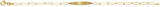 14K Gold Round Natural Diamond Engravable Curved Bar Bracelet - Yellow Gold - view 2