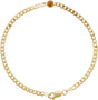 14K Gold Round Natural Citrine Bezel-Set Solitaire Curb Link Bracelet