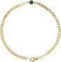 14K Gold Round Lab-Grown Alexandrite Bezel-Set Solitaire Curb Link Bracelet