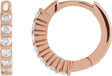 14K Gold Round Natural Diamond Hinged Hoop Earrings – 1.5-1.8mm Stones - Rose Gold