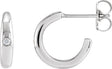 Platinum Round Natural Diamond Hoop Earrings