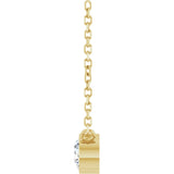 14K Gold Round Natural Diamond Bezel-Set Solitaire Necklace – up to 0.015 CTW - Yellow Gold - view 3