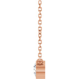 14K Gold Round Natural Diamond Bezel-Set Solitaire Necklace – up to 0.015 CTW - Rose Gold - view 3