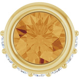 14K Gold Round Natural Citrine Accented Bezel-Set Necklace or Pendant - Yellow Gold