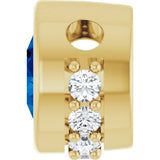14K Gold Round Natural Blue Sapphire Accented Bezel-Set Necklace or Pendant - Yellow Gold - view 3