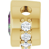 14K Gold Round Lab-Grown Alexandrite Accented Bezel-Set Necklace or Pendant - Yellow Gold - view 3