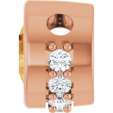 14K Gold Round Natural Citrine Accented Bezel-Set Necklace or Pendant - Rose Gold - view 3