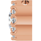 14K Gold Round Natural White Sapphire Halo-Style Pendant - Rose Gold - view 3