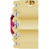 14K Gold Round Natural Ruby Halo-Style Pendant – up to 1/10 CTW - Yellow Gold - view 3