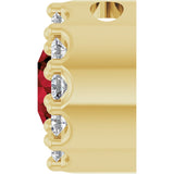 14K Gold Round Natural Mozambique Garnet Halo-Style Pendant - Yellow Gold - view 3