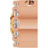 14K Gold Round Natural Citrine Halo-Style Pendant - Rose Gold - view 3