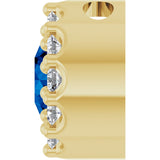 14K Gold Round Lab-Grown Blue Sapphire Halo-Style Pendant – up to 1/10 CTW - Yellow Gold - view 3
