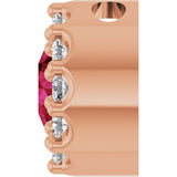 14K Gold Round Lab-Grown Ruby Halo-Style Pendant – up to 0.08 CTW - Rose Gold - view 3