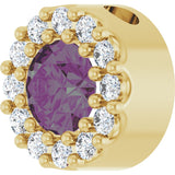 14K Gold Round Lab-Grown Alexandrite Halo-Style Pendant - Yellow Gold - view 2