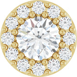 14K Gold Round Natural Diamond Halo-Style Pendant – up to 1/3 CTW - Yellow Gold