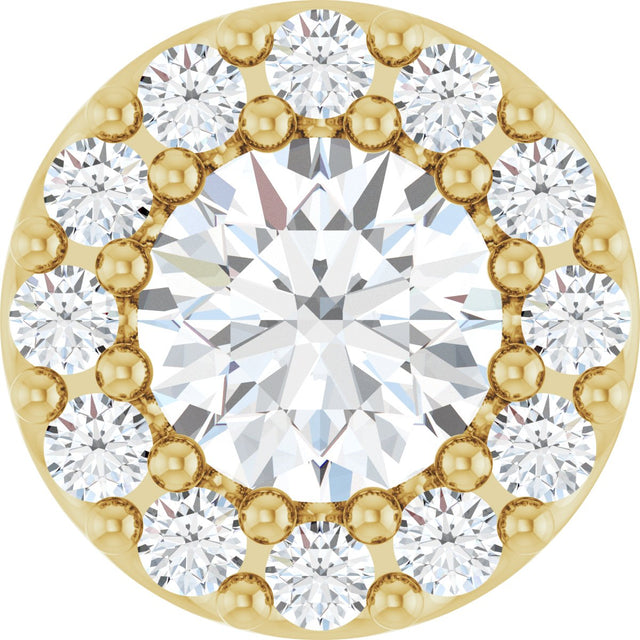 14K Gold Round Natural Diamond Halo-Style Pendant – up to 1/3 CTW - Yellow Gold