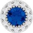 Platinum Round Natural Blue Sapphire Halo-Style Pendant – up to 1/10 CTW