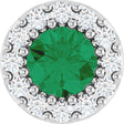 Platinum Round Lab-Grown Emerald Halo-Style Pendant – up to 1/10 CTW