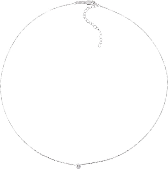 14K Gold Round Natural Diamond Solitaire Necklace – 1/2 CTW - view 3